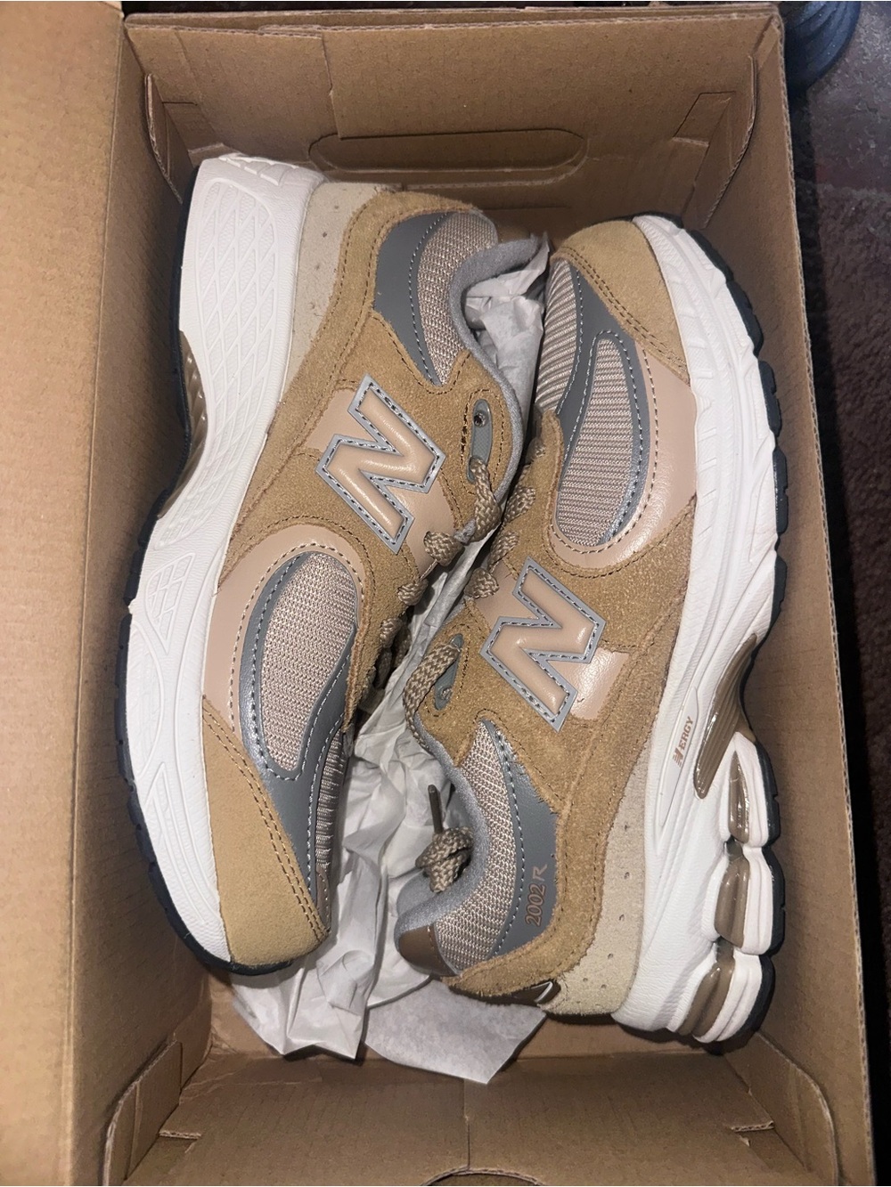 New Balance Kids Tan & Gray Athletic Sneakers